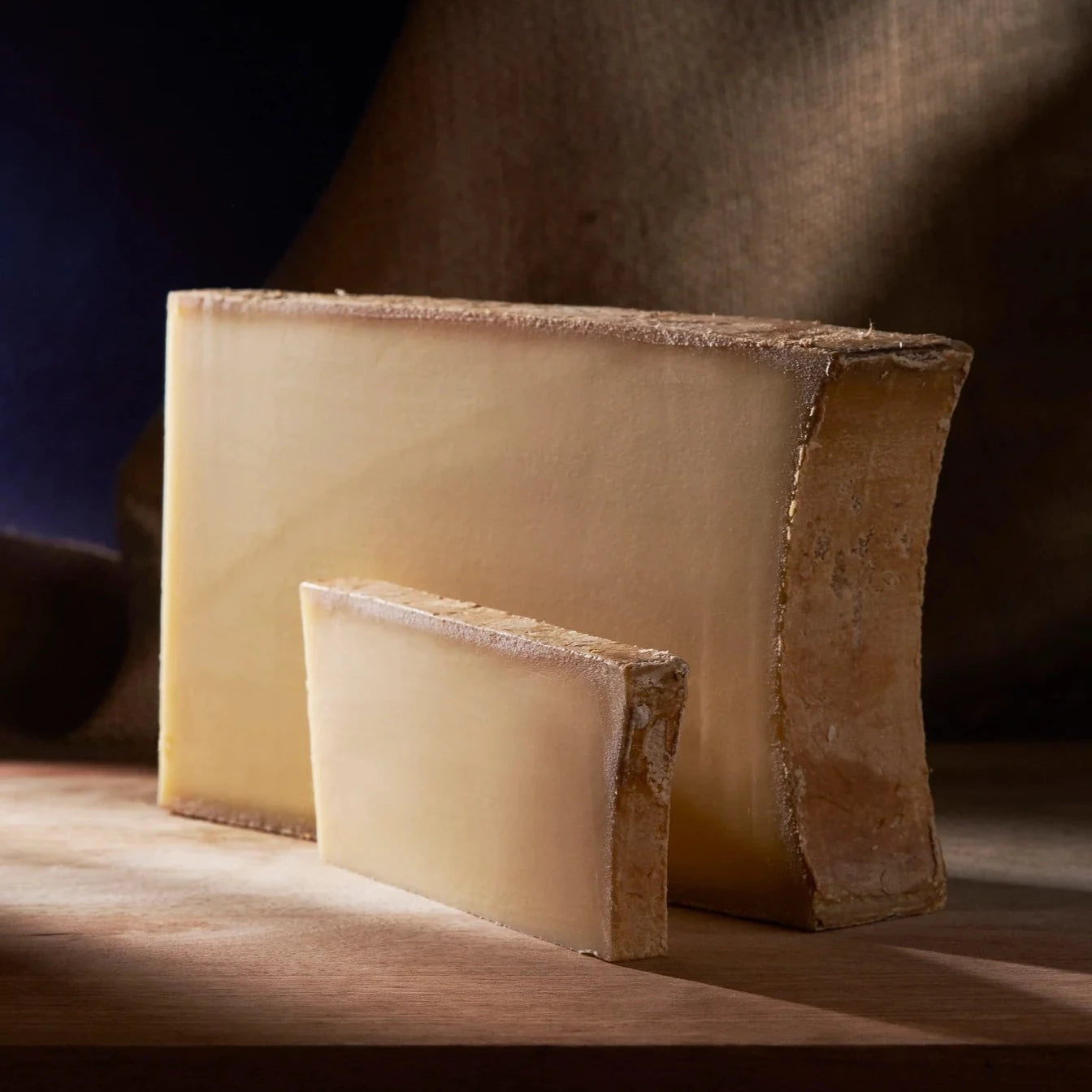 The cows are a special breed of mountain cow called Tarines. Beaufort d’été applies to the cheeses made from milk collected from June to October. At this time the cows graze freely on mountain pastures full of grass and Alpine flowers, hence the cheese will be a pale yellow colour and have sweeter, more floral flavours.