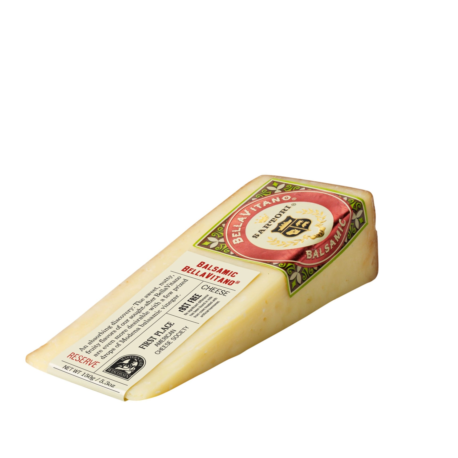 BellaVitano Balsamic starts life as BellaVitano Gold, a cheese inspired by Italian farmstead traditions with a firm, dense yet crumbly texture. It is then bathed in Modena Balsamic Vinegar to give it another dimension. The sweet, tangy coating marries with the natural flavours of the cheese and lingers on the palate.