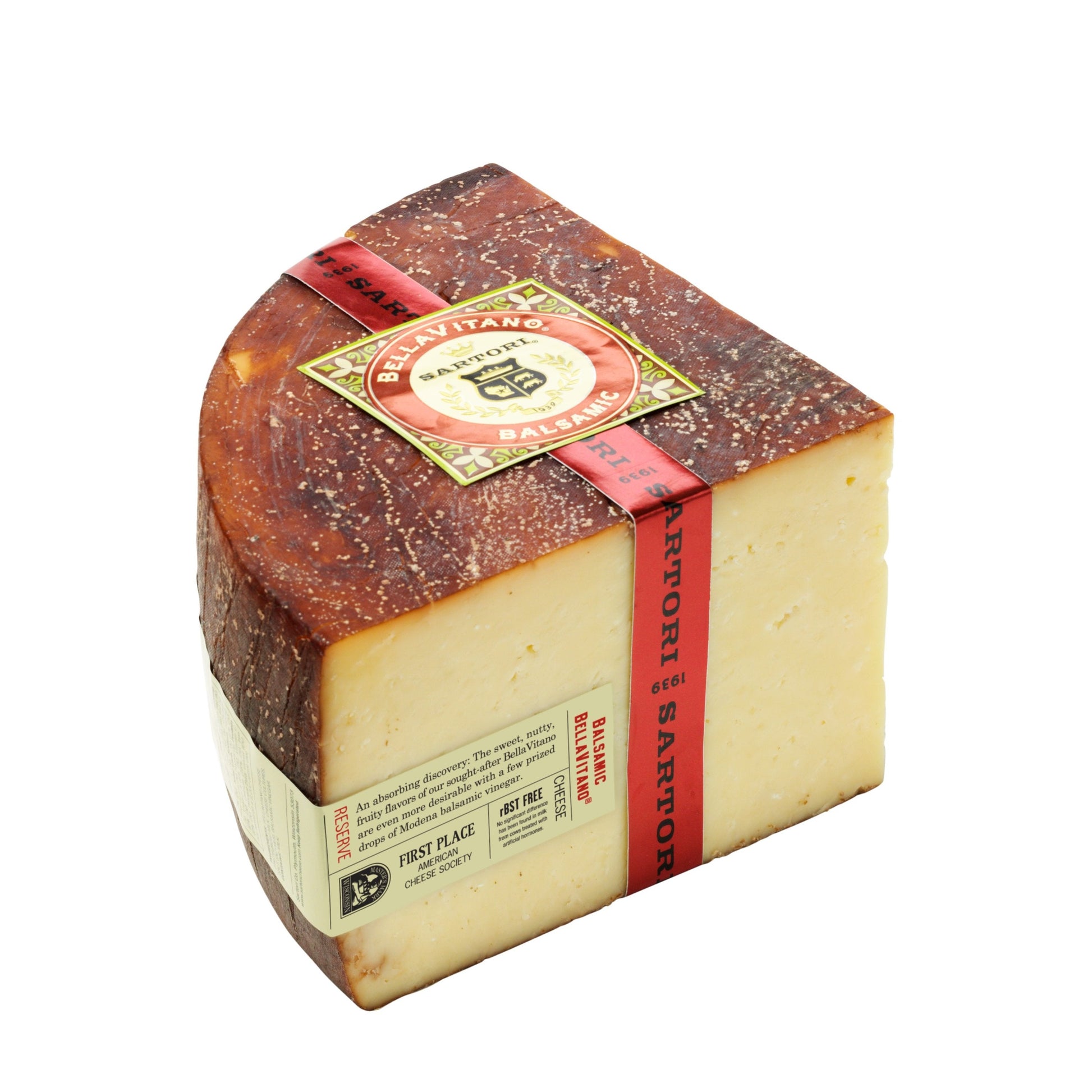 BellaVitano Balsamic starts life as BellaVitano Gold, a cheese inspired by Italian farmstead traditions with a firm, dense yet crumbly texture. It is then bathed in Modena Balsamic Vinegar to give it another dimension. The sweet, tangy coating marries with the natural flavours of the cheese and lingers on the palate.