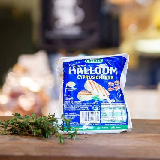 Originating in Cyprus, this cheese is traditionally made from sheep or goat milk or a combination of both. This particular Halloumi is blended with cow’s milk to boost the quantity produced.  It is made taking a lightly pressed, freshly made, unripened curd and cooking it in its own whey. When cool it is immersed in lightly salted brine.