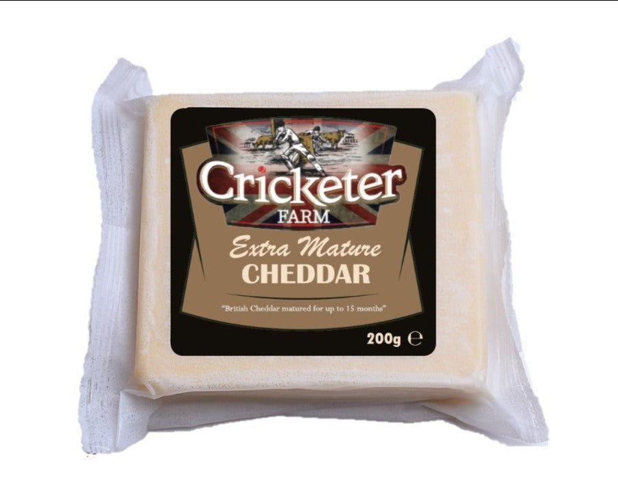 Today the cheddar that carries the Cricketer name to the future is rich and resonant in flavour, with a lingering, balanced maturity of flavour of which the founders would be proud. This cheddar is aged for up to 15 months to increase complexity and depth. The result is a strong, fruity cheddar with a long, dense palate and plenty of flavour.