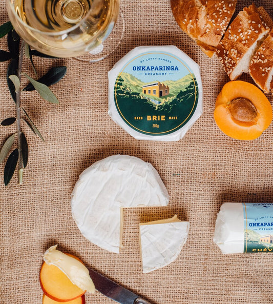 Milk is sourced from local dairies and used to make this brie which has a well balanced, medium strength flavour profile. The white bloomy rind is lovely and fine and the interior is pale yellow with a yeasty aroma and fresh mushroom flavour.