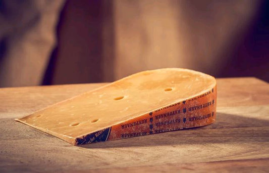 This cheese has twelve months in the 100 year old traditional maturing room. This provides an optimum climate of mild temperatures with high humidity for the development of full flavour.