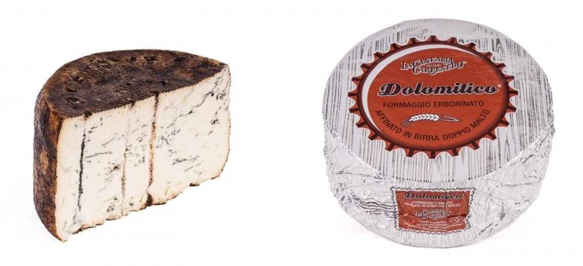 Dolomitico is a dense but creamy blue vein cheese which has been aged with barley malt and beer from Italy’s Dolomite region to create a unique product with a harmonious balance.