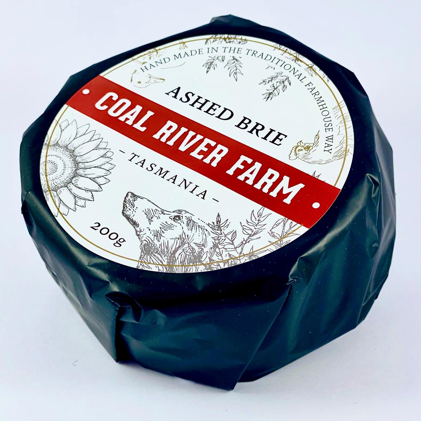 This brie contains a layer of ash in the centre as well as a coating on the outside, making it a striking addition to any cheese board. It has a mild aroma of mushrooms, while the ash adds an extra dimension to create an earthy, nutty finish.