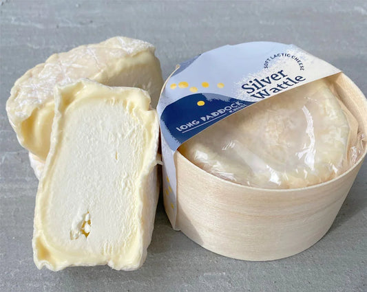 bloomy rind, lactic set soft cheese created in the style of St Marcellin. It is creamy coloured, soft, fudgy and lemony when young