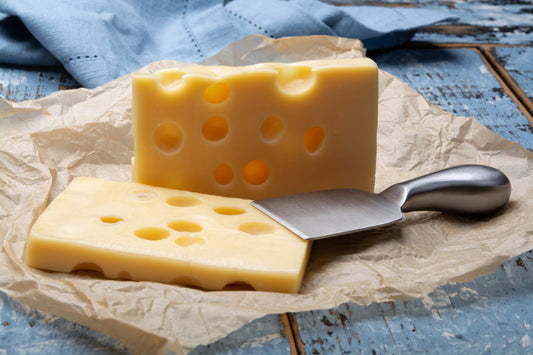 The hard thin rind encases a supple, straw yellow interior. The aroma is delicately sweet and nutty with notes of fresh-cut hay. The flavour is very fruity but balanced with acidity.  This particular Swiss Emmental has been cut into blocks perfect for food service operations.