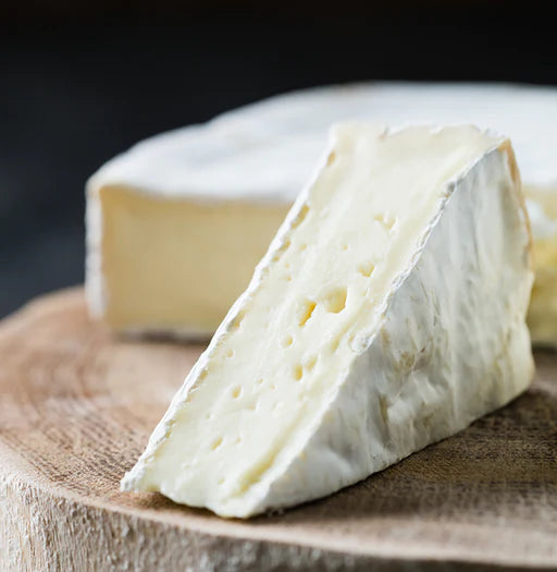 It has a pure white surface and when young, a chalky centre. As the cheese matures, the interior becomes soft and custardy and the flavour rich, with a hint of mushroom.