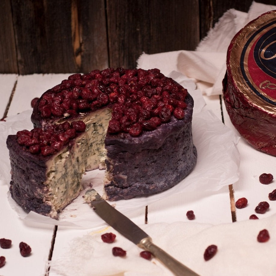 Antonio Carpenedo created this cheese in celebration of the 50th anniversary of his marriage to Giuseppina in 1961. A cheese to fall in love with that reflects the passion they both have for cheese.  This creamy blue cheese is ripened for sixty days before being matured with fine Raboso Passito wine and red cranberries that harmonise to create a very well structured, elegant blue cheese.